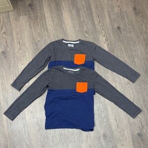 Eddie Bauer Kids 10 LSS with Orange Pocket x 2 (Twin Bundle). Excellent Cndtn.